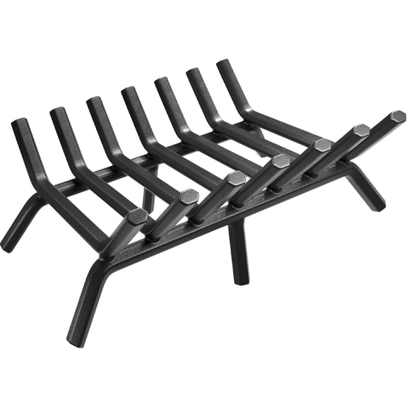 Fireplace Grate 30 inch Fire Pit Grate Fire Place Log Holder Wrought Iron Heavy Duty Solid Steel Indoor Outdoor Camping Hearth Firepit Firewood Wood Burning Rack Stove