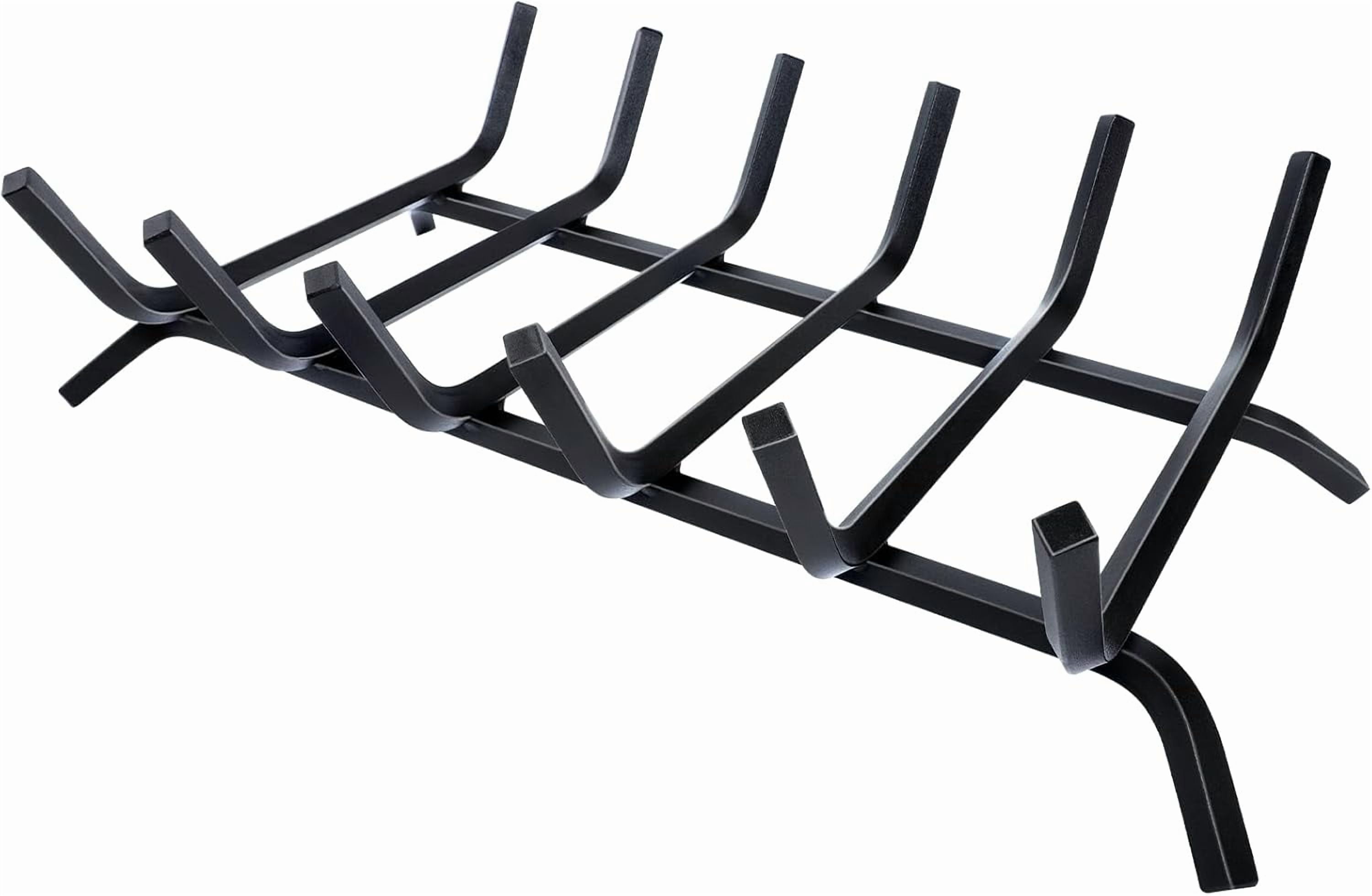 Burning Log Rack Fireplace Grate,Fireplace Log Holder,21 inch Heavy Duty Solid Cast Iron ...