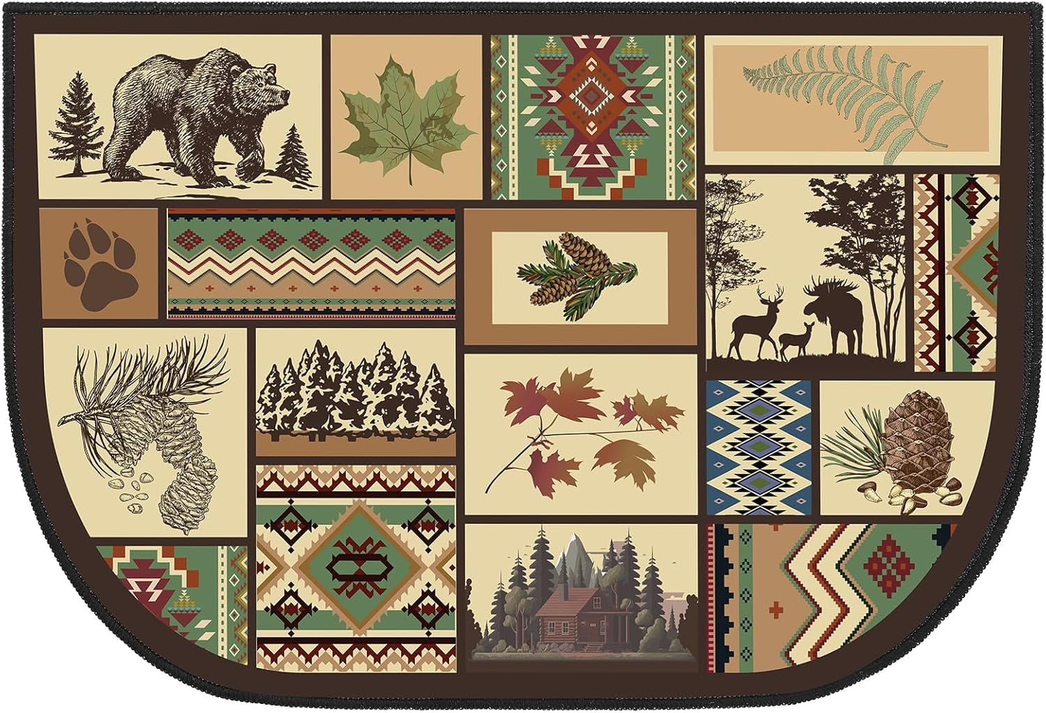 Fireplace Hearth Rug Fireplace Mats Cabin Southwestern Fireproof Fire ...