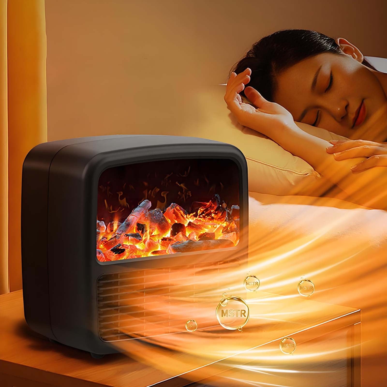 Fireplace heater 1500w portable space heater small fireplace with