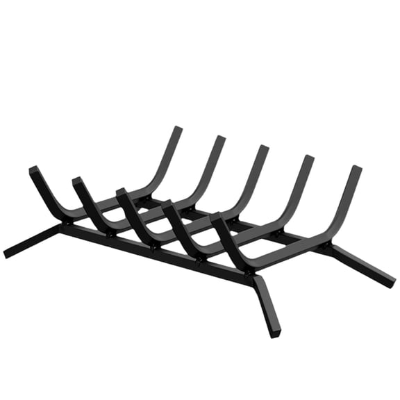Fireplace Log Grate Heavy Duty Steel Wood Holder Rack for Indoor Hearth Insert Fire Pit Stove Raised Base with Bar Frame