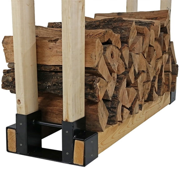 Fireplace Log Holder, Firewood Rack Indoor, Log Storage Bin, Outdoor Patio, Floor Standing, Powder Coated, Heavy Duty Steel, 1 Pc