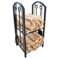 thumbnail image 1 of Fireplace Log Rack with 4 Tools Indoor Outdoor Fireside Firewood Holders Lumber Storage Stacking Black Wrought Iron Logs Bin Holder for Fireplace Tool, 1 of 6