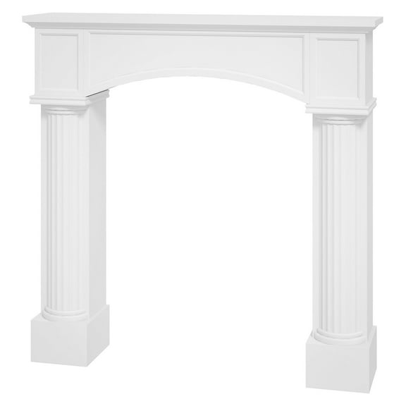 Fireplace Mantel Electric, Freestanding Surround - 43.3" White Wood Mantelpiece for Living Room, Modern Home Decor, Easy Assembly