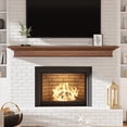 thumbnail image 1 of Fireplace Mantel - Handcrafted 72 Inch Floating Cap-Shelf Mantel for Over Fireplace, Faux Fireplace Mantel with Invisible Heavy Duty Wood Bracket, Walnut, 72 X 9 X 8, 1 of 8