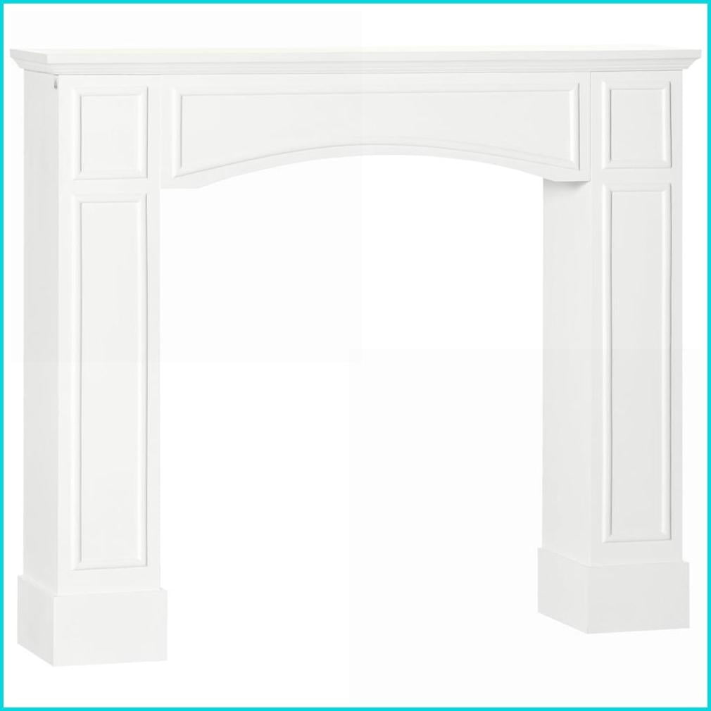 Fireplace Mantel, Modern Decorative Pattern Surround | Fits 29'' Interior Width | White | MDF