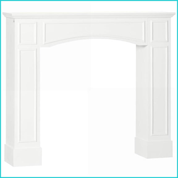 Fireplace Mantel, Modern Decorative Pattern Surround | Fits 29'' Interior Width | White | MDF