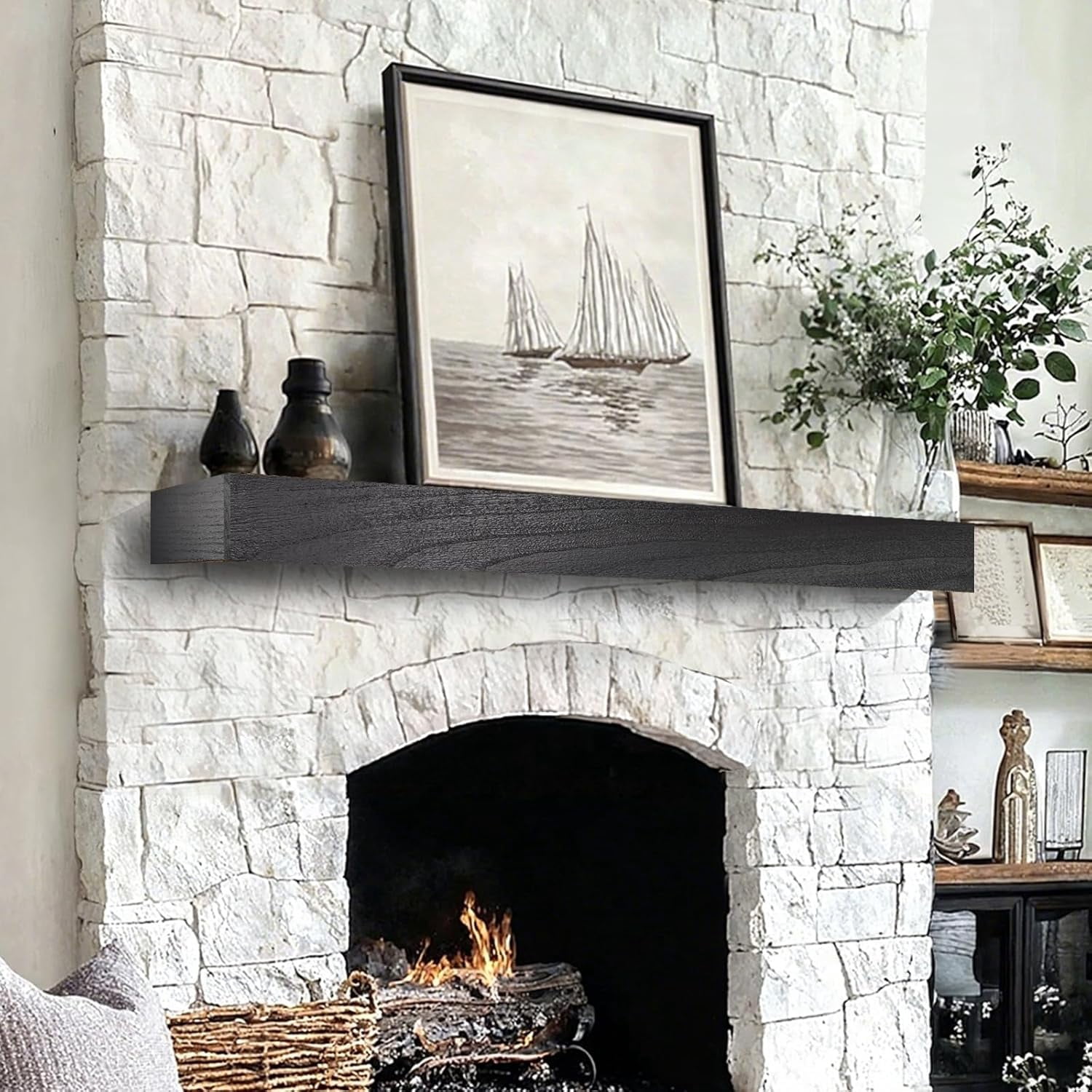 Fireplace Mantel Shelf Wooden Floating Shelf for Over Fireplace