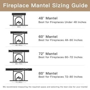 Fireplace Mantel Shelve, Solid Wood Baked Finish Wall-Mounted Floating Shelf for Over Fireplace, Handcrafted Floating Fireplace Mantels with Wooden Bracket, 60 x 8 x 6 Inches