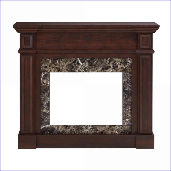 Fireplace Mantel, Cherry MDF Finish, 45.6"W x 11.8"D x 40"H | Fireplace Not Included