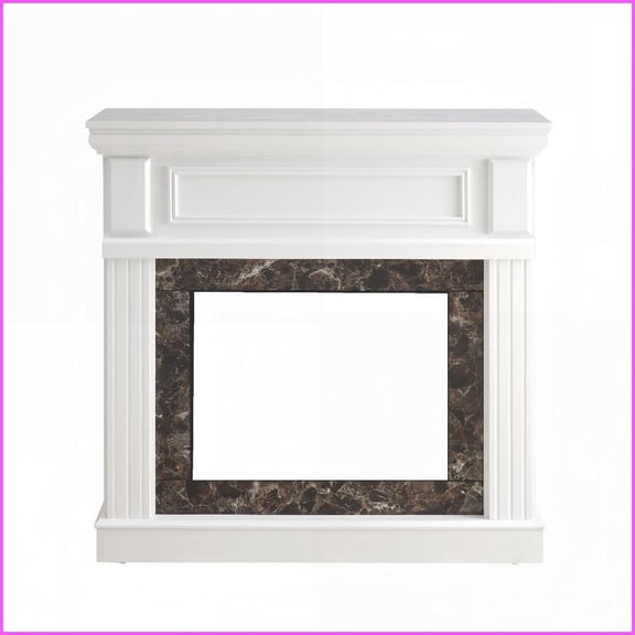 Fireplace Mantel, White, 41.34"W x14"D x40"H 23" Insert Sold Separately | White | MDF