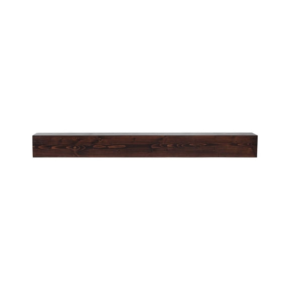 Fireplace Mantel Wood Shelf 60" Floating Rustic Brown - Solid Pine - Home Decor Display