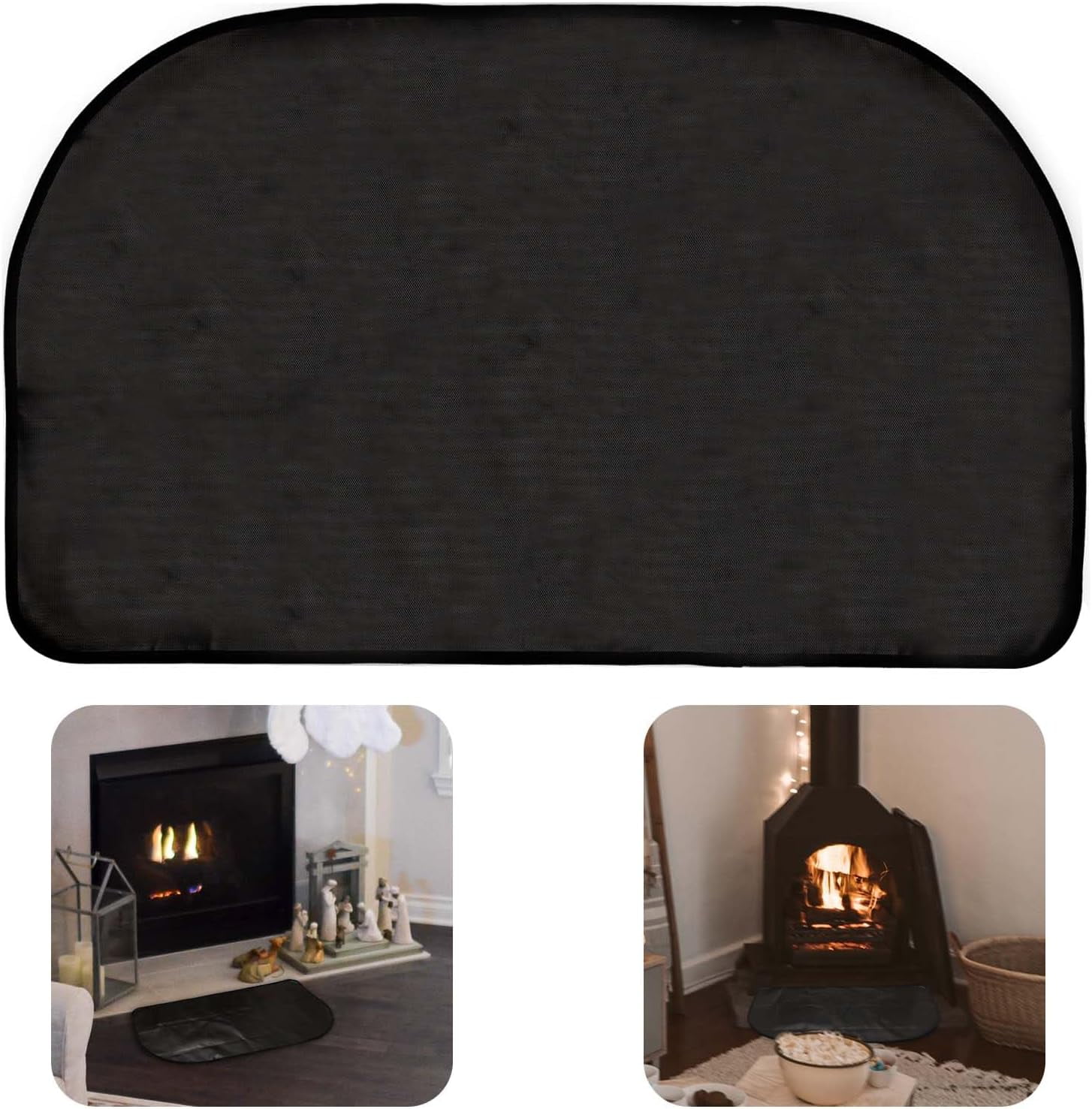Fireplace Mat, 42x24 Inch Hearth Pad Half Round Fire Flame Resistant