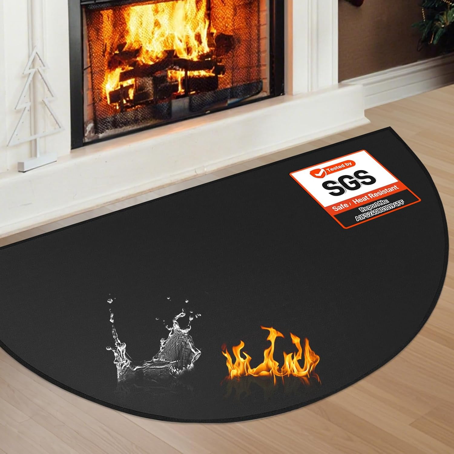 Fireproof Throw Rug Fireplace Mat Fireproof, 2' x 3'6'' x 0.04'' Fireplace Rugs Fire ...
