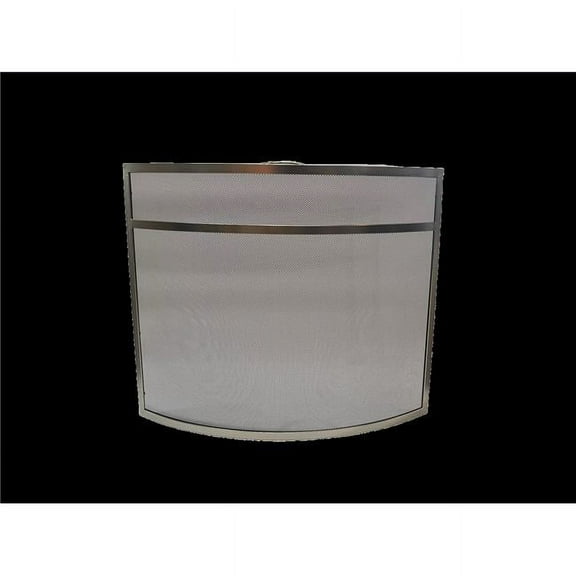 Fireplace Panel Screen Satin Nickel Finish With Handle On Top Back