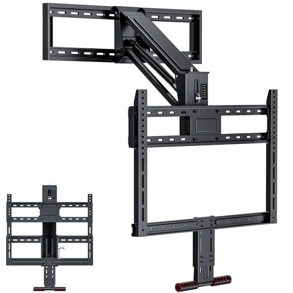 Fireplace Pull Down TV Mount over Fireplace with Height Adjust for Most 43" - 80" TVs, Max VESA 600x400mm, up to 80lbs, above Fireplaces TV Mount