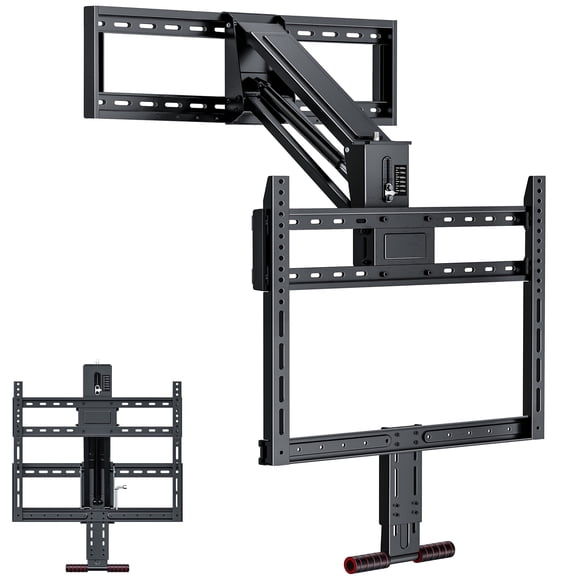 Fireplace Pull Down TV Mount over Fireplace with Height Adjust for Most 43" - 80" TVs, Max VESA 600x400mm, up to 80lbs, above Fireplaces TV Mount