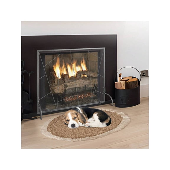 Fireplace Screen 1 Panel, Sturdy Iron Mesh Fireplace Screen, Spark Guard Cover, Simple Installation, Free Standing Fire Fence Grate For Living Room Home Decor Modern