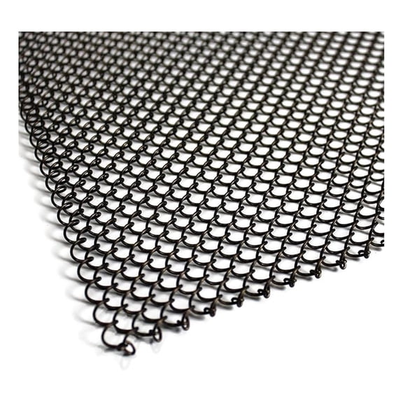 Fireplace Screen Mesh Curtain 34" High (Made in USA) Two 24" Wide Panels (Antique Bronze)