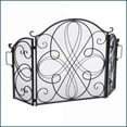 thumbnail image 1 of Fireplace Screen, Traditional Ornate Floral Iron | Black + Silver | Iron, 1 of 6