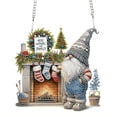 thumbnail image 1 of Fireplace Sock Gnome Diamond Art Painting Kit Pendant, 1 of 7