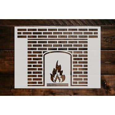 Fireplace Stencil - Art and Wall Stencil (6"x5")