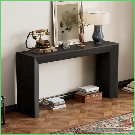 Fireplace-Style Wood Veneer Coffee Table for Living Room, Cozy Ambiance & Durable