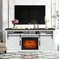 thumbnail image 1 of IHOMEadore Farmhouse Fireplace TV Stand, 68" for Up to 78" TVs with 23" Electric Fireplace, 1 of 12