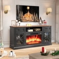 thumbnail image 1 of Fireplace TV Stand, LEGAHOME 59in TV Stand with 23in Fireplace for 65 inch TVs, Farmhouse Entertainment Center for Living Room, 400Sqt Heating Area, Brown&Black, 1 of 9