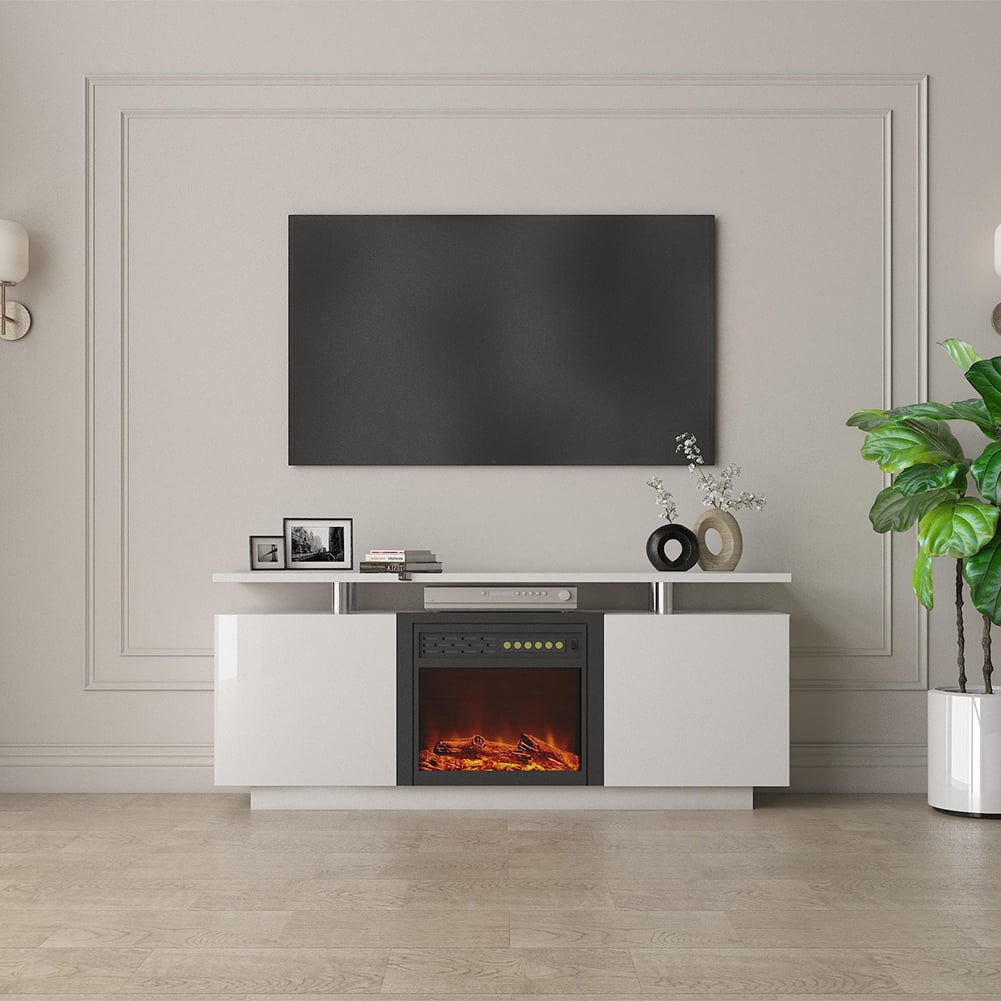 Fireplace TV Stand with Remote Control, 23" Modern Electric Fireplace 9