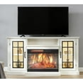 thumbnail image 1 of Fireplace TV Stand for  for TVs up to 65", Media TV Console Entertainment Center with 24" Electric Fireplace & LED Lights, 12 Flame Colors, Storage Cabinet for Living Room, White, 1 of 9