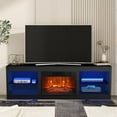 thumbnail image 1 of IHOMEadore Fireplace TV Stand for TVs up to 75 Inch, 66 Inch Entertainment Console with 23" Electric Fireplace, 1 of 13
