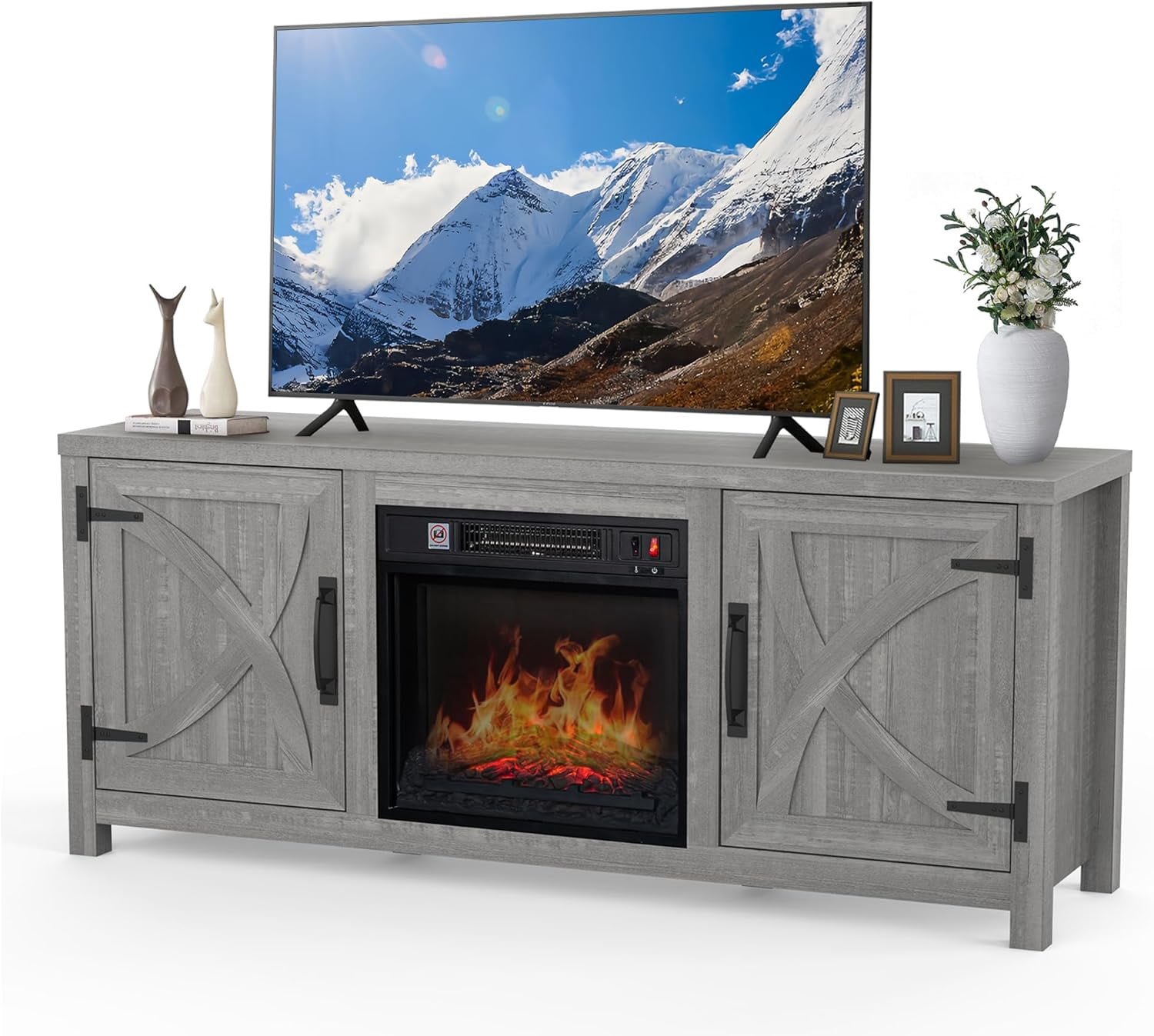 Fireplace TV Stand for Television up to 65 Inch with 18" Electric ...