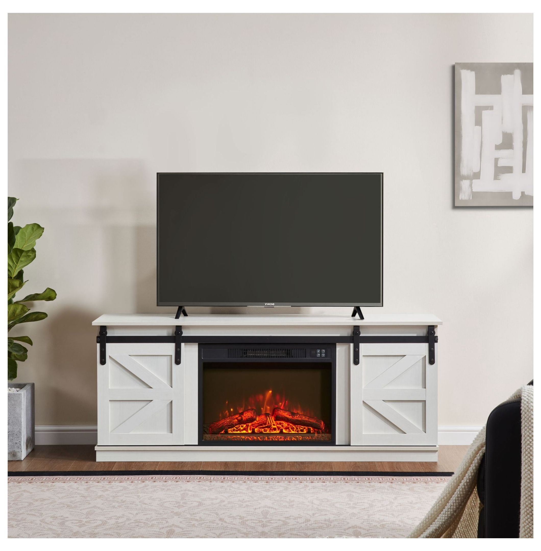 Fireplace TV Stand for Television up to 65 Inch with Storage and ...