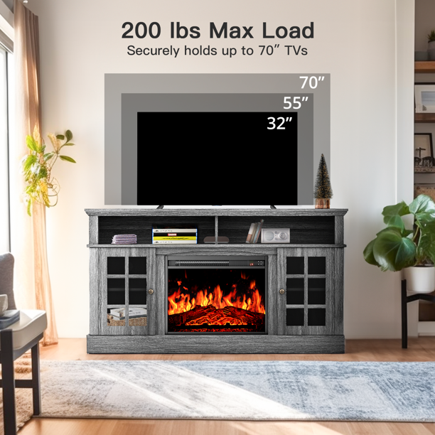 Fireplace TV Stand for 70 inch TV Fireplace Entertainment Center with