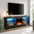 Fireplace TV Stand for 75 inch TV, LED Wood Entertainment Center for 70
