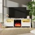 Fireplace TV Stand for TV's up to 75 Inch, White Entertainment Center