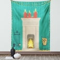 thumbnail image 1 of Fireplace Tapestry, Simplistic Classic Look Interior Illustration with Log Fire and Candles Print, Wall Hanging for Bedroom Living Room Dorm Decor, 60W X 80L Inches, Multicolor, by Ambesonne, 1 of 5