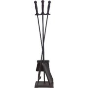 Fireplace Tool Set, Black - 4 Piece