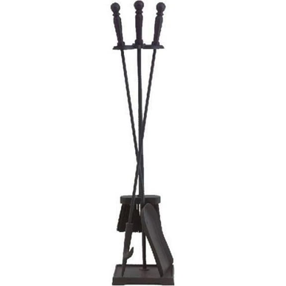 Fireplace Tool Set, Black - 4 Piece