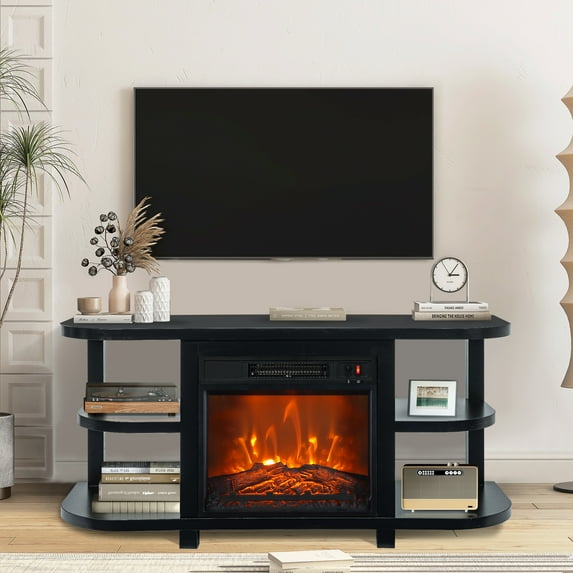 IHOMEadore Fireplace TV Stand, 55" Entertainment Center Console with 18" Electric Fireplace