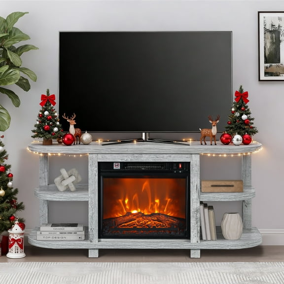 IHOMEadore Fireplace TV Stand for TVs Up to 55", 48" Entertainment Center Console with 18" Electric Fireplace