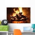 thumbnail image 1 of Fireplace and Amber Wall Mural by Wallmonkeys Peel and Stick Graphic (36 in W x 24 in H) WM118832, 1 of 4