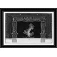 thumbnail image 1 of Fireplace: on the frieze of acanthus leaf between two horns, dolphins and sphinxes 40x28 Large Black Ornate Wood Framed Canvas Art by Giovanni Battista Piranesi, 1 of 2