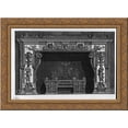 thumbnail image 1 of Fireplace: in the frieze, three masks; a rich interior wing 24x20 Gold Ornate Wood Framed Canvas Art by Piranesi, Giovanni Battista, 1 of 2