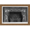 thumbnail image 1 of Fireplace in the frieze, three masks; a rich interior wing 38x28 Large Gold Ornate Wood Framed Canvas Art by Giovanni Battista Piranesi, 1 of 2