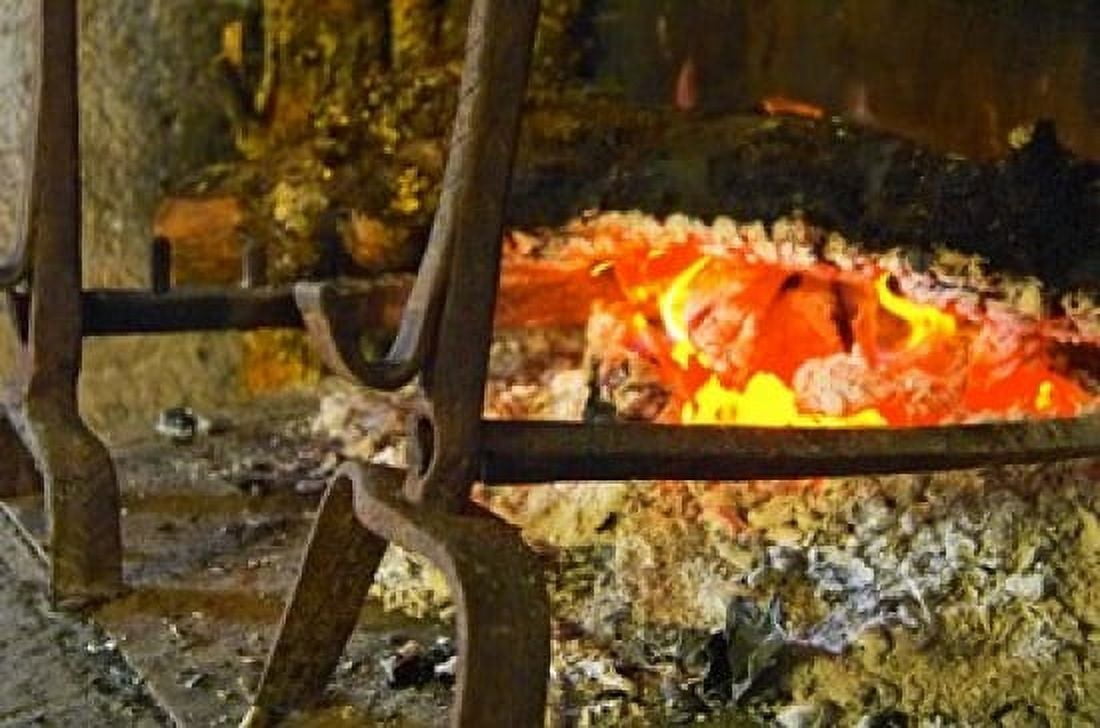 Fireplace with a Burning Log on a Truffle Farm Canvas Art - Per Karlsson DanitaDelimont (27 x 18)