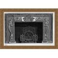 thumbnail image 1 of Fireplace with a large ornate metal wing 40x28 Large Gold Ornate Wood Framed Canvas Art by Giovanni Battista Piranesi, 1 of 2