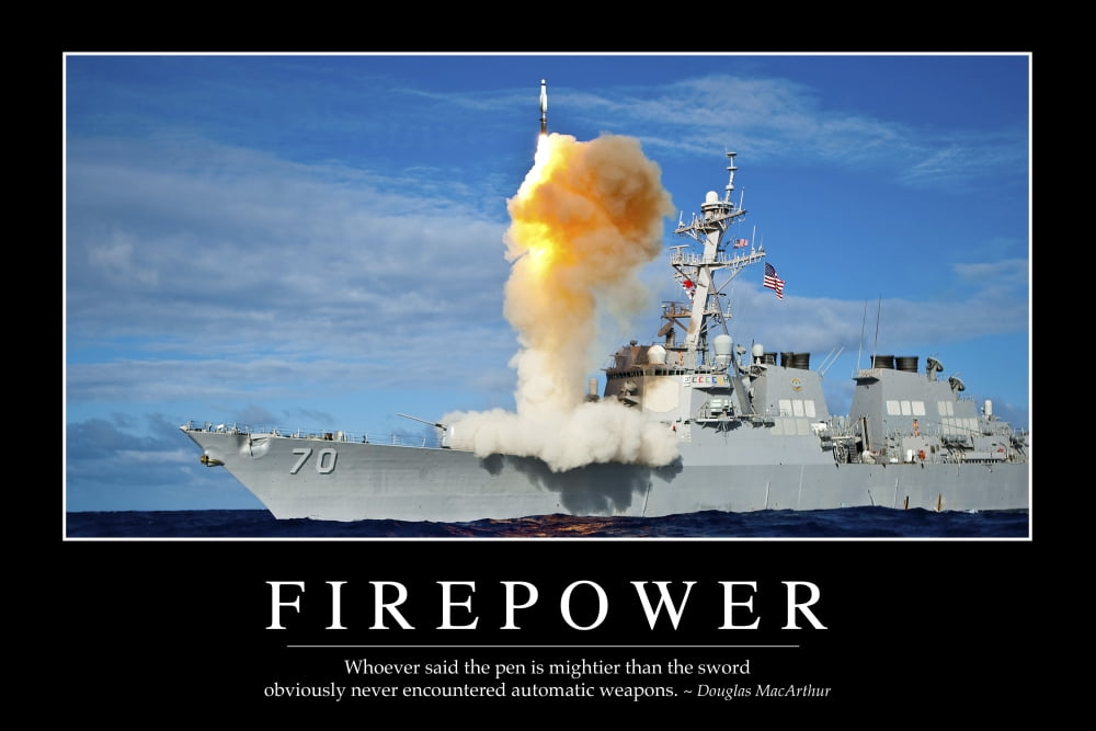 Firepower Inspirational Quote and Motivational Poster Canvas Art - Stocktrek Images (34 x 23)