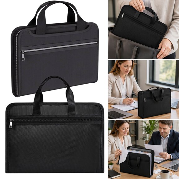 Fireproof Accordion File Folder 14.4" x 10.4" Document Organizer Heavy-Duty Water-Resistant File Holder with Handle